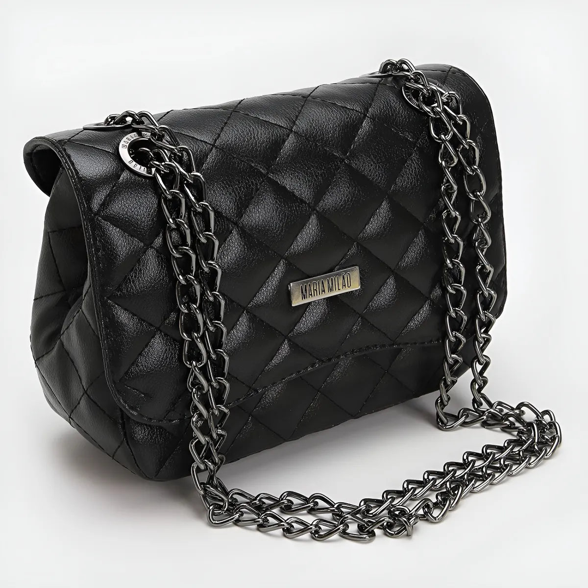 Bolsa Clássica Matelassê com Alça de Corrente – Preta